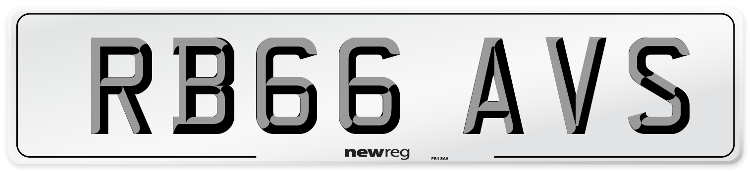 RB66 AVS Number Plate from New Reg